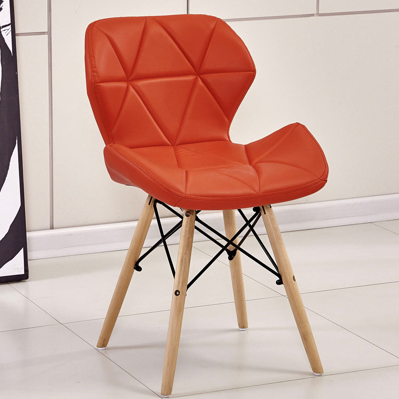 Glam Style Leather Dining Room Chair Multicolor Curved Side Chair for Home Red 1 Piece Clearhalo ' kitchen&dining_furn' 'Dining Chairs' 'Dining Tables & Seating' 'dining_chair' 'Furniture' 'furniture_dining_chair' 'Kitchen & Dining Furniture' 'kitchen' 3603315