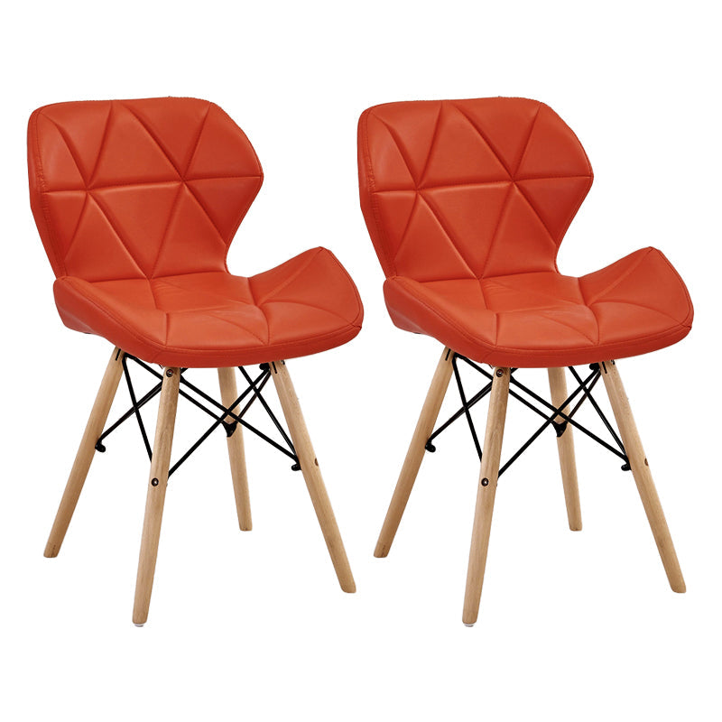 Glam Style Leather Dining Room Chair Multicolor Curved Side Chair for Home Red Set of 2 Clearhalo ' kitchen&dining_furn' 'Dining Chairs' 'Dining Tables & Seating' 'dining_chair' 'Furniture' 'furniture_dining_chair' 'Kitchen & Dining Furniture' 'kitchen' 3603316