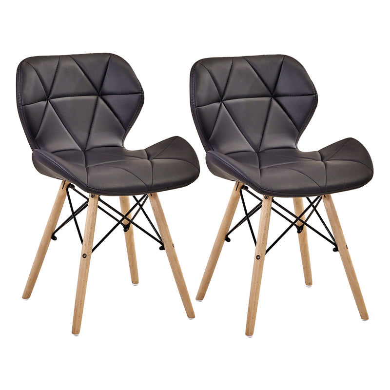 Glam Style Leather Dining Room Chair Multicolor Curved Side Chair for Home Black Set of 2 Clearhalo ' kitchen&dining_furn' 'Dining Chairs' 'Dining Tables & Seating' 'dining_chair' 'Furniture' 'furniture_dining_chair' 'Kitchen & Dining Furniture' 'kitchen' 3603319