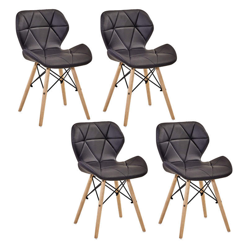 Glam Style Leather Dining Room Chair Multicolor Curved Side Chair for Home Black Set of 4 Clearhalo ' kitchen&dining_furn' 'Dining Chairs' 'Dining Tables & Seating' 'dining_chair' 'Furniture' 'furniture_dining_chair' 'Kitchen & Dining Furniture' 'kitchen' 3603320
