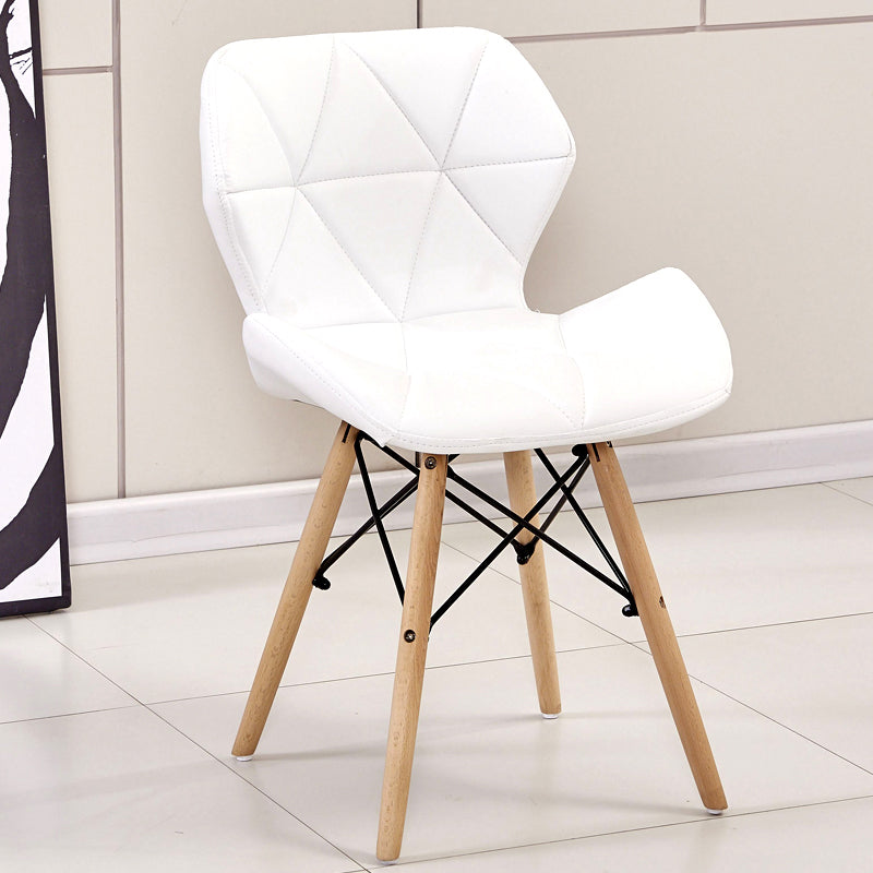 Glam Style Leather Dining Room Chair Multicolor Curved Side Chair for Home White 1 Piece Clearhalo ' kitchen&dining_furn' 'Dining Chairs' 'Dining Tables & Seating' 'dining_chair' 'Furniture' 'furniture_dining_chair' 'Kitchen & Dining Furniture' 'kitchen' 3603321