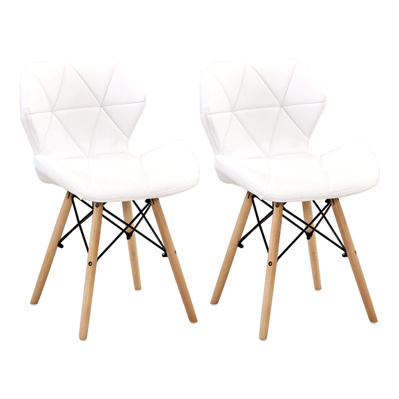 Glam Style Leather Dining Room Chair Multicolor Curved Side Chair for Home White Set of 2 Clearhalo ' kitchen&dining_furn' 'Dining Chairs' 'Dining Tables & Seating' 'dining_chair' 'Furniture' 'furniture_dining_chair' 'Kitchen & Dining Furniture' 'kitchen' 3603322