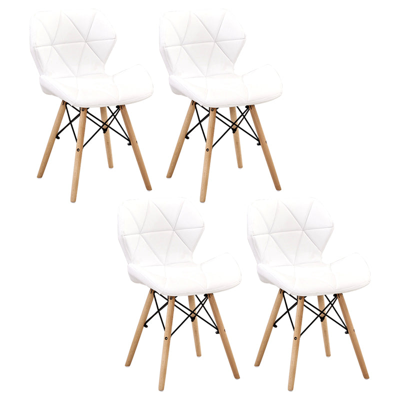 Glam Style Leather Dining Room Chair Multicolor Curved Side Chair for Home White Set of 4 Clearhalo ' kitchen&dining_furn' 'Dining Chairs' 'Dining Tables & Seating' 'dining_chair' 'Furniture' 'furniture_dining_chair' 'Kitchen & Dining Furniture' 'kitchen' 3603323