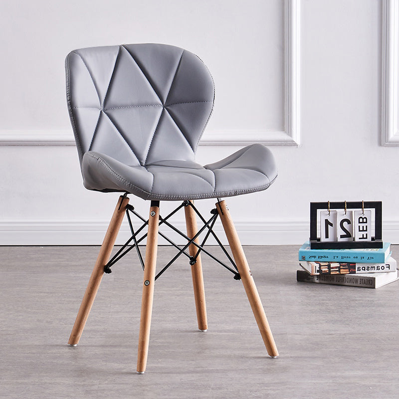 Glam Style Leather Dining Room Chair Multicolor Curved Side Chair for Home Grey 1 Piece Clearhalo ' kitchen&dining_furn' 'Dining Chairs' 'Dining Tables & Seating' 'dining_chair' 'Furniture' 'furniture_dining_chair' 'Kitchen & Dining Furniture' 'kitchen' 3603324