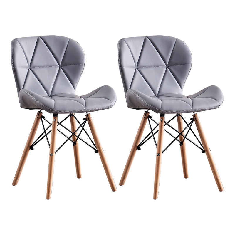 Glam Style Leather Dining Room Chair Multicolor Curved Side Chair for Home Grey Set of 2 Clearhalo ' kitchen&dining_furn' 'Dining Chairs' 'Dining Tables & Seating' 'dining_chair' 'Furniture' 'furniture_dining_chair' 'Kitchen & Dining Furniture' 'kitchen' 3603325