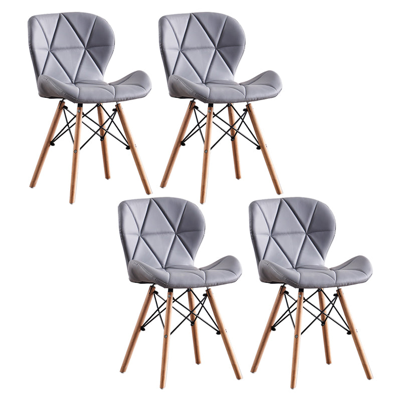 Glam Style Leather Dining Room Chair Multicolor Curved Side Chair for Home Grey Set of 4 Clearhalo ' kitchen&dining_furn' 'Dining Chairs' 'Dining Tables & Seating' 'dining_chair' 'Furniture' 'furniture_dining_chair' 'Kitchen & Dining Furniture' 'kitchen' 3603326