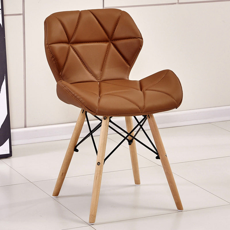 Glam Style Leather Dining Room Chair Multicolor Curved Side Chair for Home Brown 1 Piece Clearhalo ' kitchen&dining_furn' 'Dining Chairs' 'Dining Tables & Seating' 'dining_chair' 'Furniture' 'furniture_dining_chair' 'Kitchen & Dining Furniture' 'kitchen' 3603327
