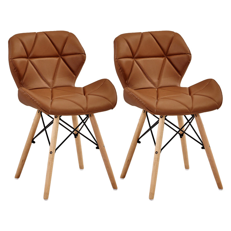 Glam Style Leather Dining Room Chair Multicolor Curved Side Chair for Home Brown Set of 2 Clearhalo ' kitchen&dining_furn' 'Dining Chairs' 'Dining Tables & Seating' 'dining_chair' 'Furniture' 'furniture_dining_chair' 'Kitchen & Dining Furniture' 'kitchen' 3603328