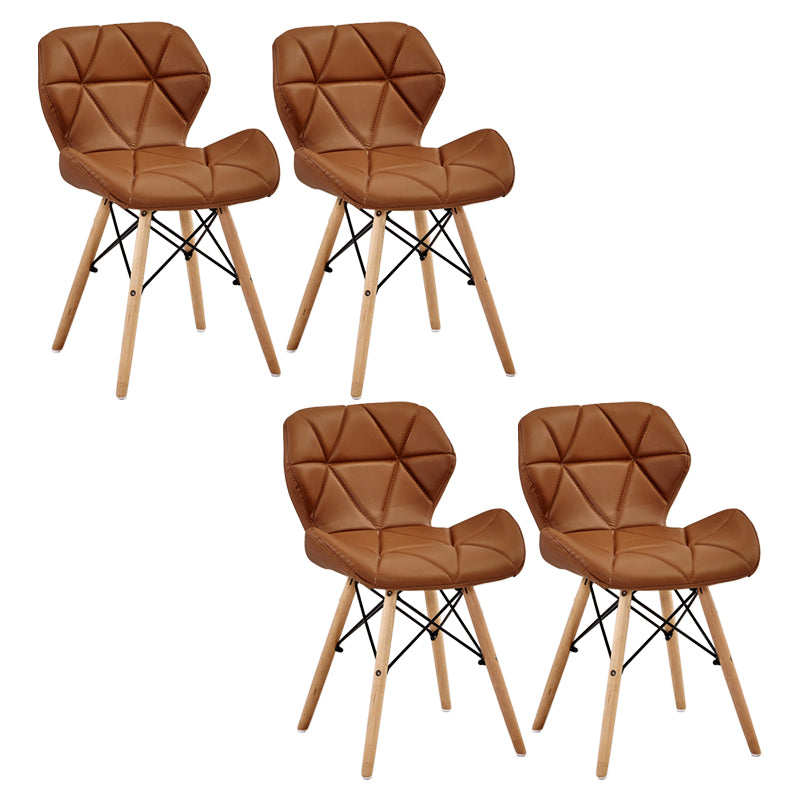 Glam Style Leather Dining Room Chair Multicolor Curved Side Chair for Home Brown Set of 4 Clearhalo ' kitchen&dining_furn' 'Dining Chairs' 'Dining Tables & Seating' 'dining_chair' 'Furniture' 'furniture_dining_chair' 'Kitchen & Dining Furniture' 'kitchen' 3603329