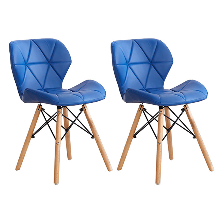 Glam Style Leather Dining Room Chair Multicolor Curved Side Chair for Home Blue Set of 2 Clearhalo ' kitchen&dining_furn' 'Dining Chairs' 'Dining Tables & Seating' 'dining_chair' 'Furniture' 'furniture_dining_chair' 'Kitchen & Dining Furniture' 'kitchen' 3603331