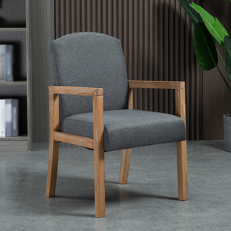 Contemporary Kitchen Square Dining Chair Parsons Dining Side Chair with Wooden Legs Grey Fabric 1 Piece Clearhalo ' kitchen&dining_furn' 'Dining Chairs' 'Dining Tables & Seating' 'dining_chair' 'furn' 'furn_dining_chair' 'Furniture' 'furniture_dining_chair' 'Kitchen & Dining Furniture' 'kitchen' 3621054