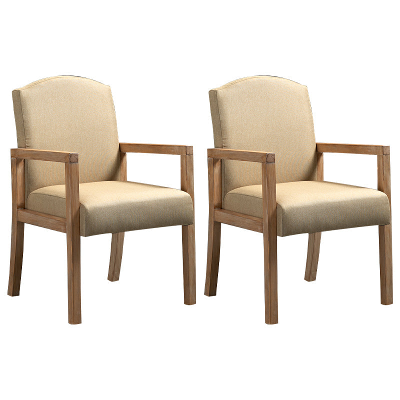 Contemporary Kitchen Square Dining Chair Parsons Dining Side Chair with Wooden Legs Khaki Fabric 2 Piece Set Clearhalo ' kitchen&dining_furn' 'Dining Chairs' 'Dining Tables & Seating' 'dining_chair' 'furn' 'furn_dining_chair' 'Furniture' 'furniture_dining_chair' 'Kitchen & Dining Furniture' 'kitchen' 3621055