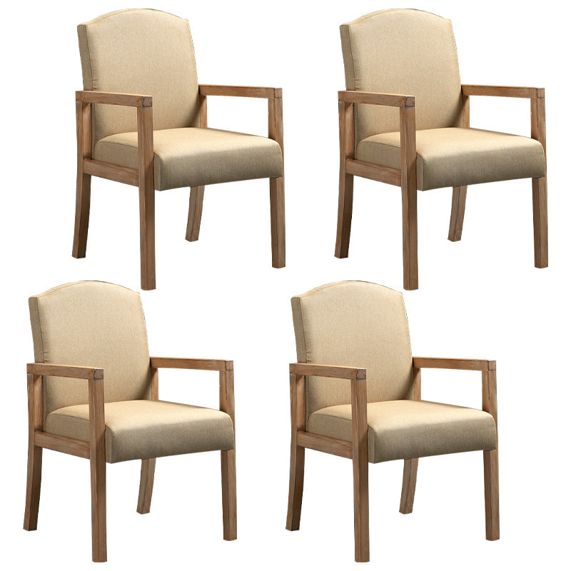 Contemporary Kitchen Square Dining Chair Parsons Dining Side Chair with Wooden Legs Khaki Fabric 4 Piece Set Clearhalo ' kitchen&dining_furn' 'Dining Chairs' 'Dining Tables & Seating' 'dining_chair' 'furn' 'furn_dining_chair' 'Furniture' 'furniture_dining_chair' 'Kitchen & Dining Furniture' 'kitchen' 3621057