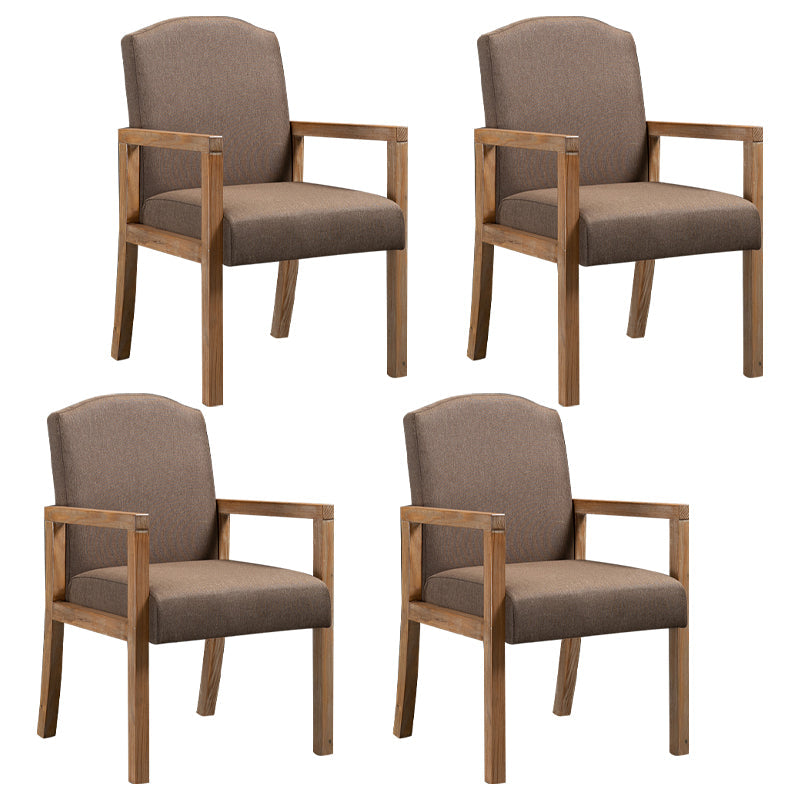Contemporary Kitchen Square Dining Chair Parsons Dining Side Chair with Wooden Legs Coffee Fabric 4 Piece Set Clearhalo ' kitchen&dining_furn' 'Dining Chairs' 'Dining Tables & Seating' 'dining_chair' 'furn' 'furn_dining_chair' 'Furniture' 'furniture_dining_chair' 'Kitchen & Dining Furniture' 'kitchen' 3621062