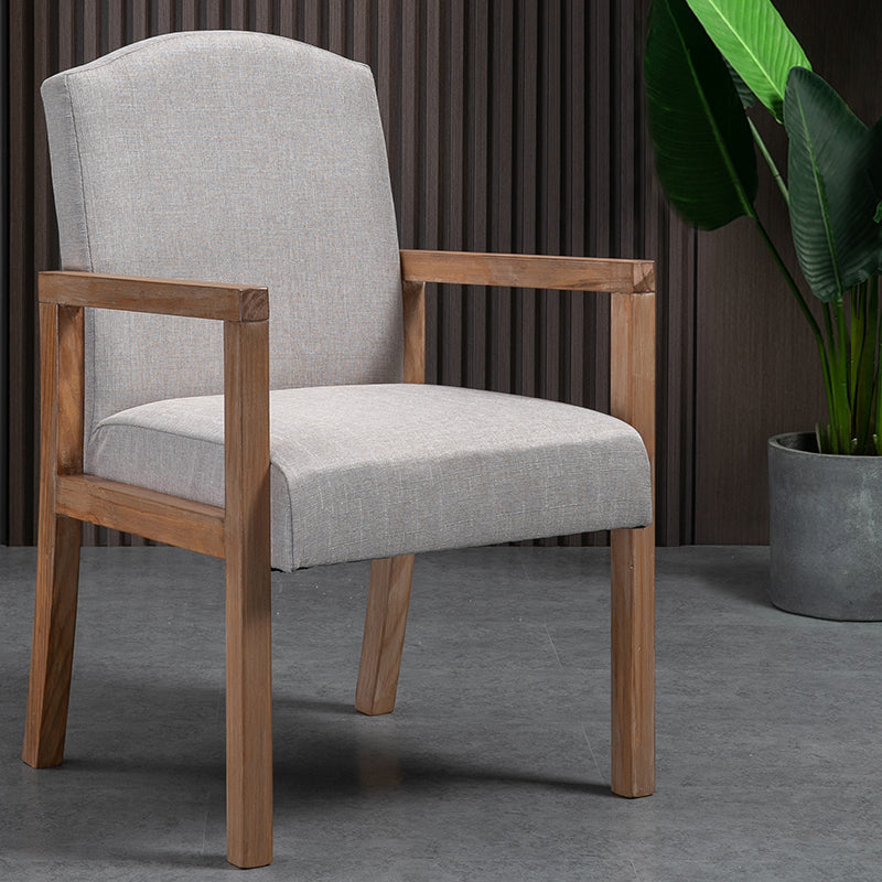Contemporary Kitchen Square Dining Chair Parsons Dining Side Chair with Wooden Legs Off-White Fabric 1 Piece Clearhalo ' kitchen&dining_furn' 'Dining Chairs' 'Dining Tables & Seating' 'dining_chair' 'furn' 'furn_dining_chair' 'Furniture' 'furniture_dining_chair' 'Kitchen & Dining Furniture' 'kitchen' 3621070