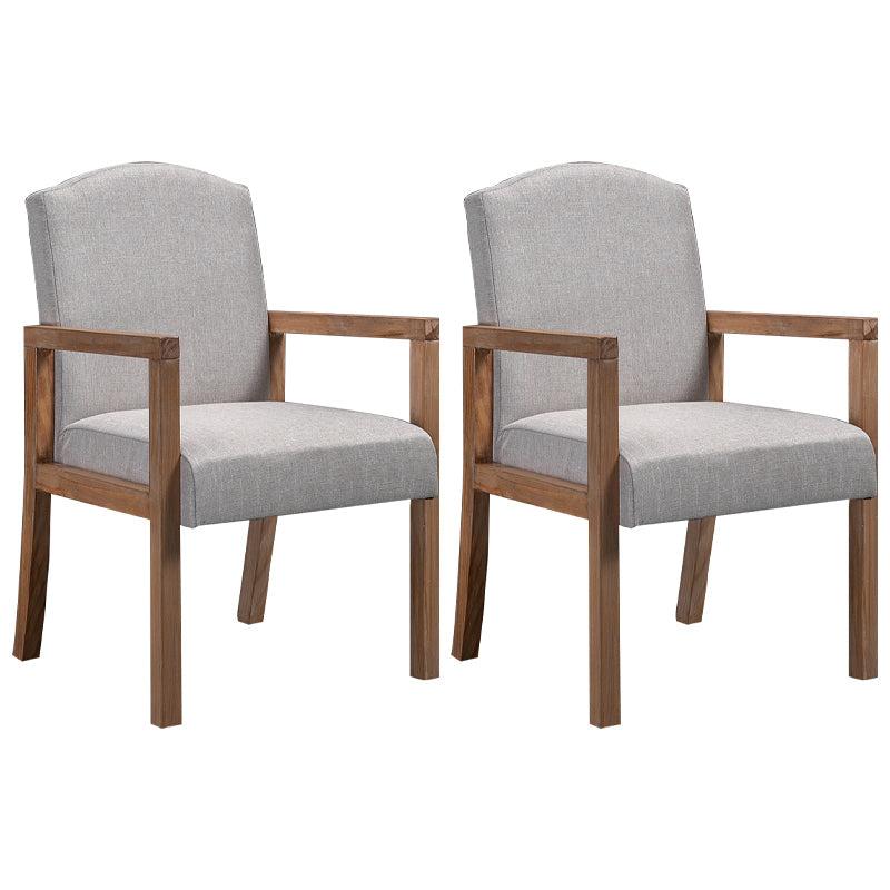 Contemporary Kitchen Square Dining Chair Parsons Dining Side Chair with Wooden Legs Off-White Fabric 2 Piece Set Clearhalo ' kitchen&dining_furn' 'Dining Chairs' 'Dining Tables & Seating' 'dining_chair' 'furn' 'furn_dining_chair' 'Furniture' 'furniture_dining_chair' 'Kitchen & Dining Furniture' 'kitchen' 3621071