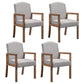 Contemporary Kitchen Square Dining Chair Parsons Dining Side Chair with Wooden Legs Off-White Fabric 4 Piece Set Clearhalo ' kitchen&dining_furn' 'Dining Chairs' 'Dining Tables & Seating' 'dining_chair' 'furn' 'furn_dining_chair' 'Furniture' 'furniture_dining_chair' 'Kitchen & Dining Furniture' 'kitchen' 3621072