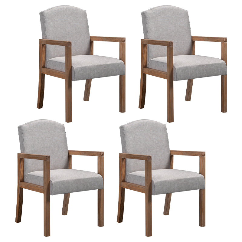 Contemporary Kitchen Square Dining Chair Parsons Dining Side Chair with Wooden Legs Off-White Fabric 4 Piece Set Clearhalo ' kitchen&dining_furn' 'Dining Chairs' 'Dining Tables & Seating' 'dining_chair' 'furn' 'furn_dining_chair' 'Furniture' 'furniture_dining_chair' 'Kitchen & Dining Furniture' 'kitchen' 3621072