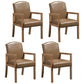 Contemporary Kitchen Square Dining Chair Parsons Dining Side Chair with Wooden Legs Khaki Leather 4 Piece Set Clearhalo ' kitchen&dining_furn' 'Dining Chairs' 'Dining Tables & Seating' 'dining_chair' 'furn' 'furn_dining_chair' 'Furniture' 'furniture_dining_chair' 'Kitchen & Dining Furniture' 'kitchen' 3621075