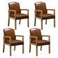 Contemporary Kitchen Square Dining Chair Parsons Dining Side Chair with Wooden Legs Coffee Leather 4 Piece Set Clearhalo ' kitchen&dining_furn' 'Dining Chairs' 'Dining Tables & Seating' 'dining_chair' 'furn' 'furn_dining_chair' 'Furniture' 'furniture_dining_chair' 'Kitchen & Dining Furniture' 'kitchen' 3621078