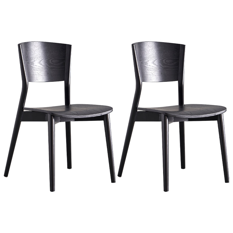 Contemporary Wood Side Dining Chairs Armless Open Back Dining Side Chair for Home Use Black 2 Piece Set Clearhalo ' kitchen&dining_furn' 'Dining Chairs' 'Dining Tables & Seating' 'dining_chair' 'furn' 'furn_dining_chair' 'Furniture' 'furniture_dining_chair' 'Kitchen & Dining Furniture' 'kitchen' 3621124