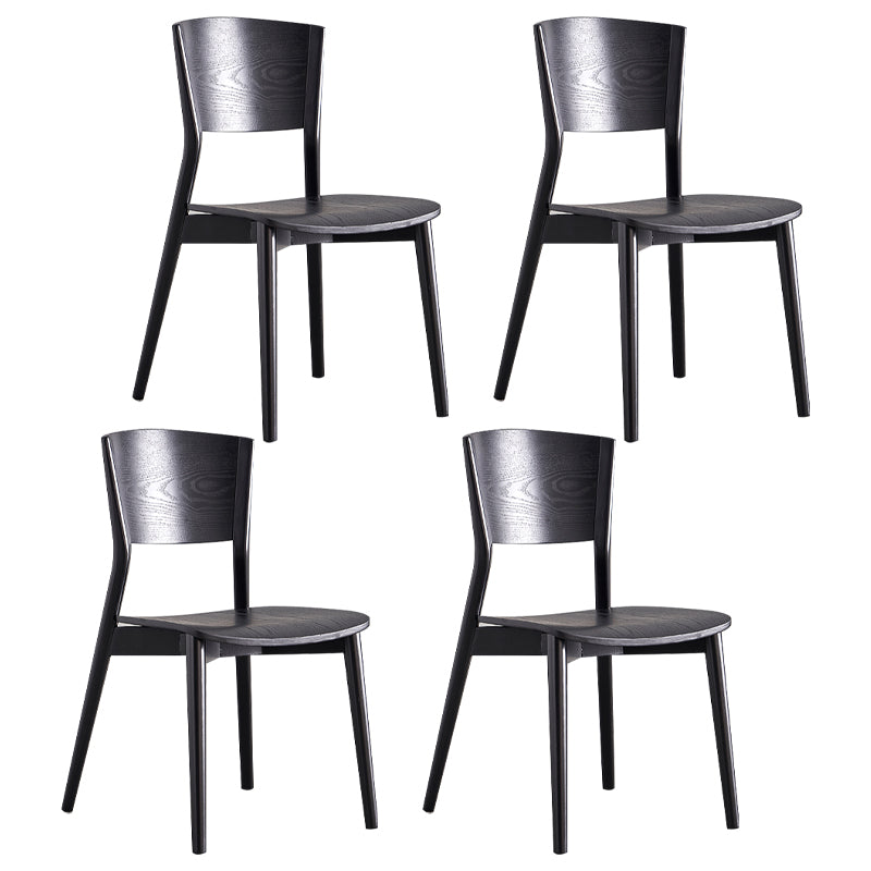 Contemporary Wood Side Dining Chairs Armless Open Back Dining Side Chair for Home Use Black 4 Piece Set Clearhalo ' kitchen&dining_furn' 'Dining Chairs' 'Dining Tables & Seating' 'dining_chair' 'furn' 'furn_dining_chair' 'Furniture' 'furniture_dining_chair' 'Kitchen & Dining Furniture' 'kitchen' 3621125