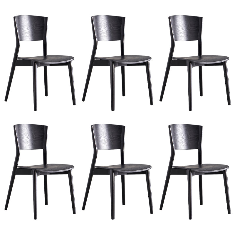 Contemporary Wood Side Dining Chairs Armless Open Back Dining Side Chair for Home Use Black 6 Piece Set Clearhalo ' kitchen&dining_furn' 'Dining Chairs' 'Dining Tables & Seating' 'dining_chair' 'furn' 'furn_dining_chair' 'Furniture' 'furniture_dining_chair' 'Kitchen & Dining Furniture' 'kitchen' 3621127