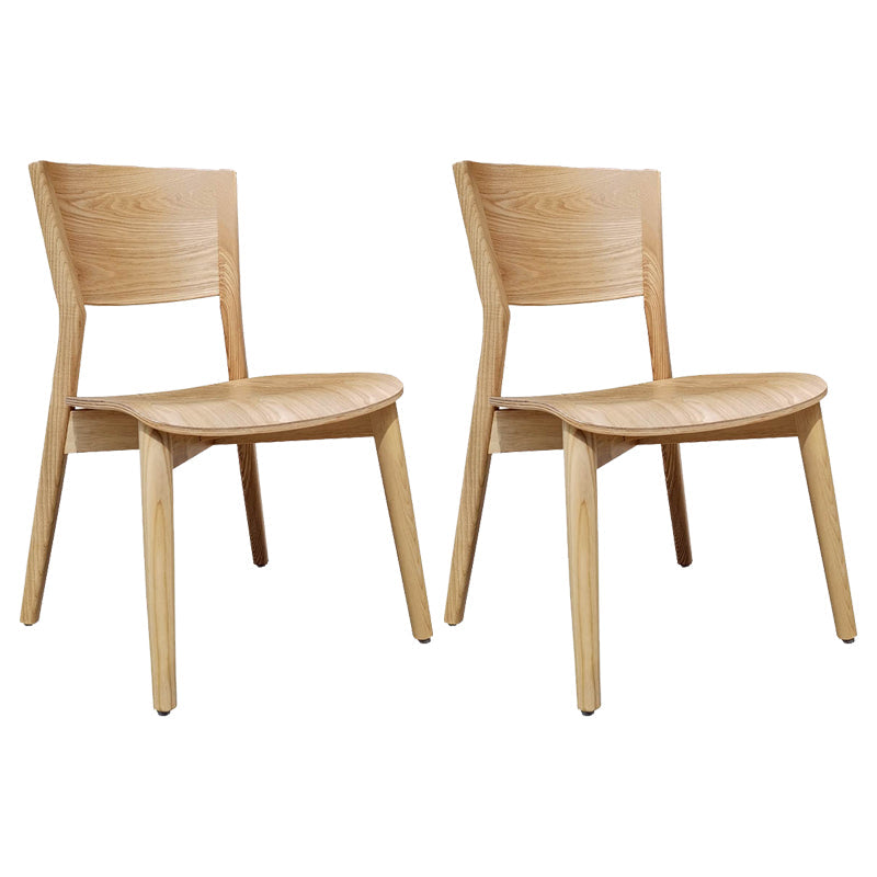 Contemporary Wood Side Dining Chairs Armless Open Back Dining Side Chair for Home Use Natural 2 Piece Set Clearhalo ' kitchen&dining_furn' 'Dining Chairs' 'Dining Tables & Seating' 'dining_chair' 'furn' 'furn_dining_chair' 'Furniture' 'furniture_dining_chair' 'Kitchen & Dining Furniture' 'kitchen' 3621135