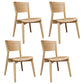Contemporary Wood Side Dining Chairs Armless Open Back Dining Side Chair for Home Use Natural 4 Piece Set Clearhalo ' kitchen&dining_furn' 'Dining Chairs' 'Dining Tables & Seating' 'dining_chair' 'furn' 'furn_dining_chair' 'Furniture' 'furniture_dining_chair' 'Kitchen & Dining Furniture' 'kitchen' 3621137