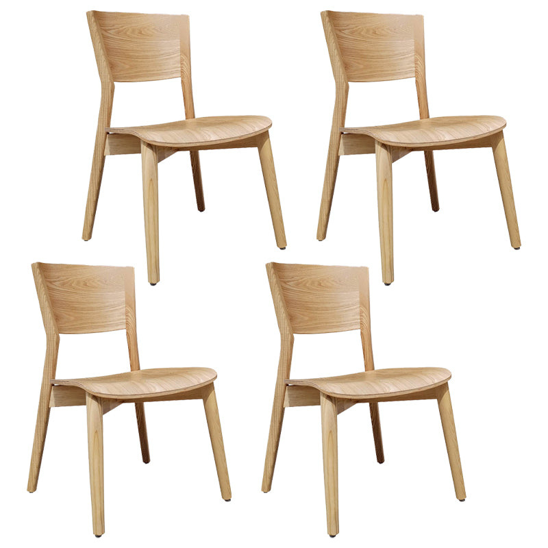 Contemporary Wood Side Dining Chairs Armless Open Back Dining Side Chair for Home Use Natural 4 Piece Set Clearhalo ' kitchen&dining_furn' 'Dining Chairs' 'Dining Tables & Seating' 'dining_chair' 'furn' 'furn_dining_chair' 'Furniture' 'furniture_dining_chair' 'Kitchen & Dining Furniture' 'kitchen' 3621137