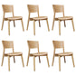 Contemporary Wood Side Dining Chairs Armless Open Back Dining Side Chair for Home Use Natural 6 Piece Set Clearhalo ' kitchen&dining_furn' 'Dining Chairs' 'Dining Tables & Seating' 'dining_chair' 'furn' 'furn_dining_chair' 'Furniture' 'furniture_dining_chair' 'Kitchen & Dining Furniture' 'kitchen' 3621139