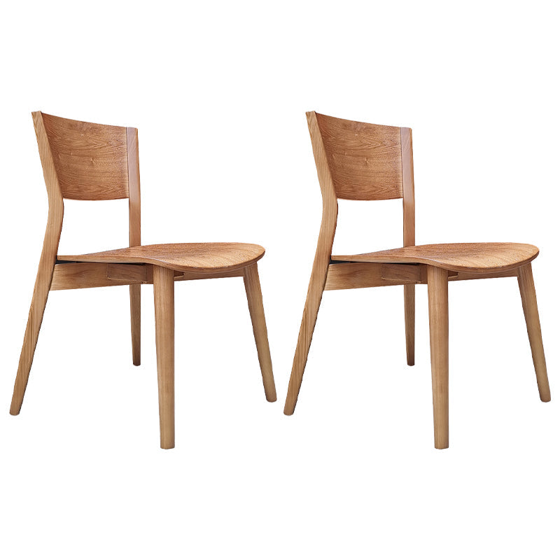 Contemporary Wood Side Dining Chairs Armless Open Back Dining Side Chair for Home Use Walnut 2 Piece Set Clearhalo ' kitchen&dining_furn' 'Dining Chairs' 'Dining Tables & Seating' 'dining_chair' 'furn' 'furn_dining_chair' 'Furniture' 'furniture_dining_chair' 'Kitchen & Dining Furniture' 'kitchen' 3621141