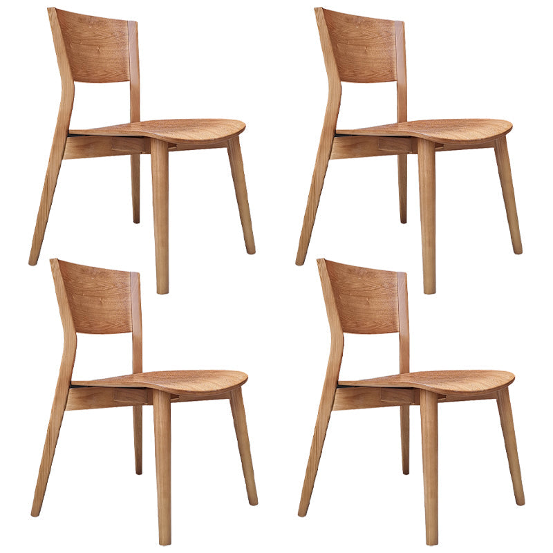 Contemporary Wood Side Dining Chairs Armless Open Back Dining Side Chair for Home Use Walnut 4 Piece Set Clearhalo ' kitchen&dining_furn' 'Dining Chairs' 'Dining Tables & Seating' 'dining_chair' 'furn' 'furn_dining_chair' 'Furniture' 'furniture_dining_chair' 'Kitchen & Dining Furniture' 'kitchen' 3621142