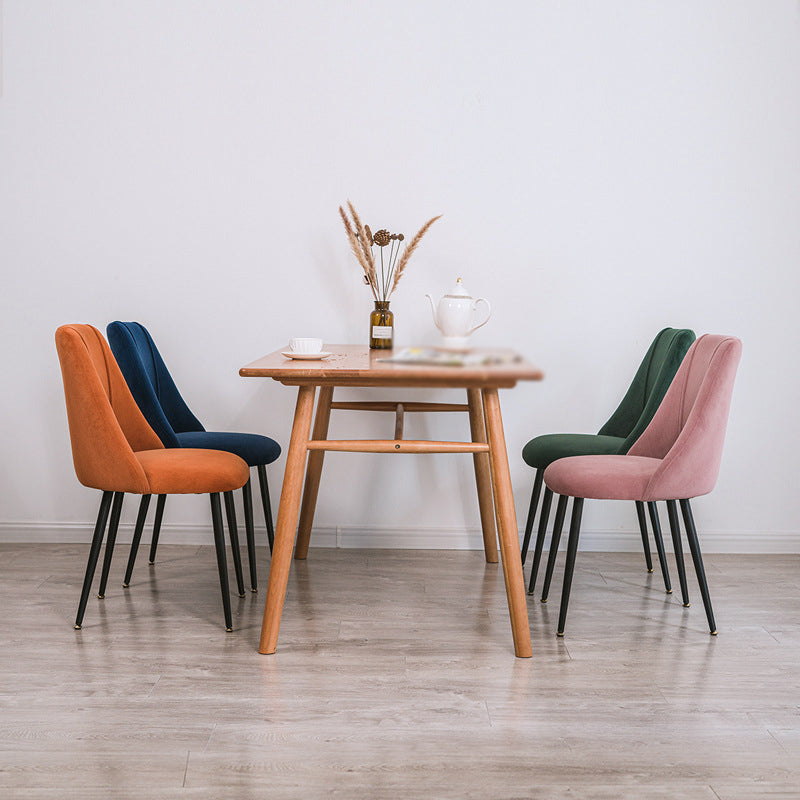 Modern Solid Back Kitchen Dining Side Chair Metal Upholstered Dining Side Chair Clearhalo ' kitchen&dining_furn' 'Dining Chairs' 'Dining Tables & Seating' 'dining_chair' 'furn' 'furn_dining_chair' 'Furniture' 'furniture_dining_chair' 'Kitchen & Dining Furniture' 'kitchen' 3621147