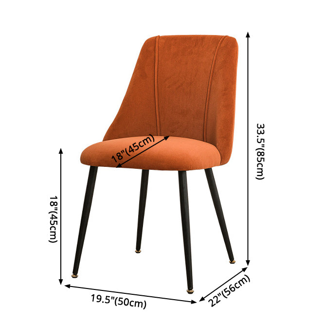Modern Solid Back Kitchen Dining Side Chair Metal Upholstered Dining Side Chair Clearhalo ' kitchen&dining_furn' 'Dining Chairs' 'Dining Tables & Seating' 'dining_chair' 'furn' 'furn_dining_chair' 'Furniture' 'furniture_dining_chair' 'Kitchen & Dining Furniture' 'kitchen' 3621154