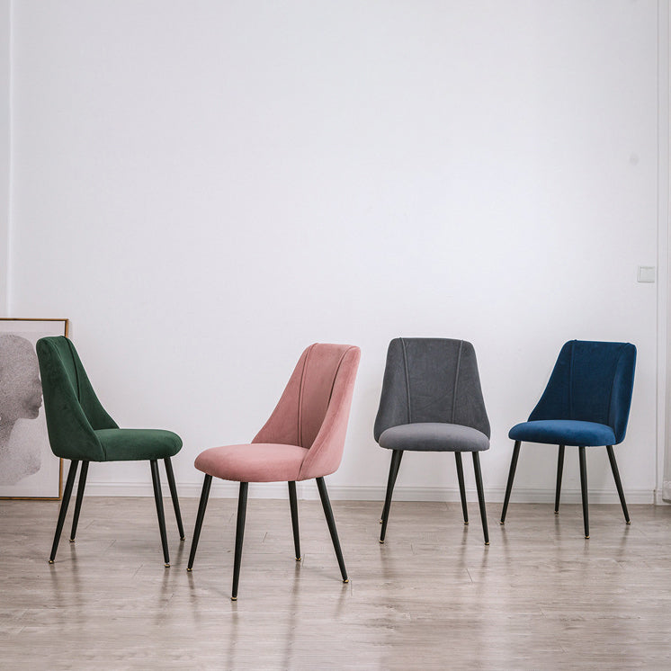 Modern Solid Back Kitchen Dining Side Chair Metal Upholstered Dining Side Chair Clearhalo ' kitchen&dining_furn' 'Dining Chairs' 'Dining Tables & Seating' 'dining_chair' 'furn' 'furn_dining_chair' 'Furniture' 'furniture_dining_chair' 'Kitchen & Dining Furniture' 'kitchen' 3621156