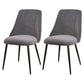 Modern Solid Back Kitchen Dining Side Chair Metal Upholstered Dining Side Chair Gray-Blue 2 Piece Set Black Clearhalo ' kitchen&dining_furn' 'Dining Chairs' 'Dining Tables & Seating' 'dining_chair' 'furn' 'furn_dining_chair' 'Furniture' 'furniture_dining_chair' 'Kitchen & Dining Furniture' 'kitchen' 3621157