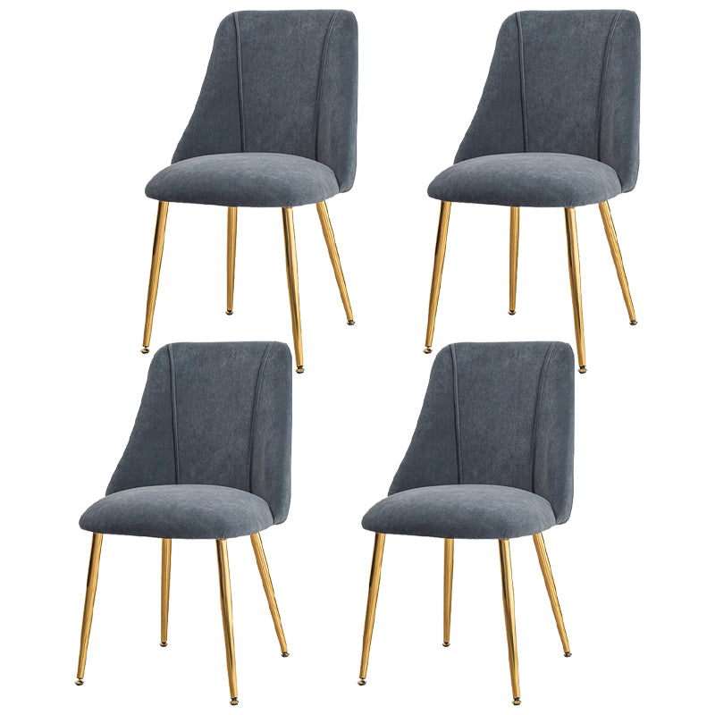 Modern Solid Back Kitchen Dining Side Chair Metal Upholstered Dining Side Chair Gray-Blue 4 Piece Set Brass Gold Clearhalo ' kitchen&dining_furn' 'Dining Chairs' 'Dining Tables & Seating' 'dining_chair' 'furn' 'furn_dining_chair' 'Furniture' 'furniture_dining_chair' 'Kitchen & Dining Furniture' 'kitchen' 3621176