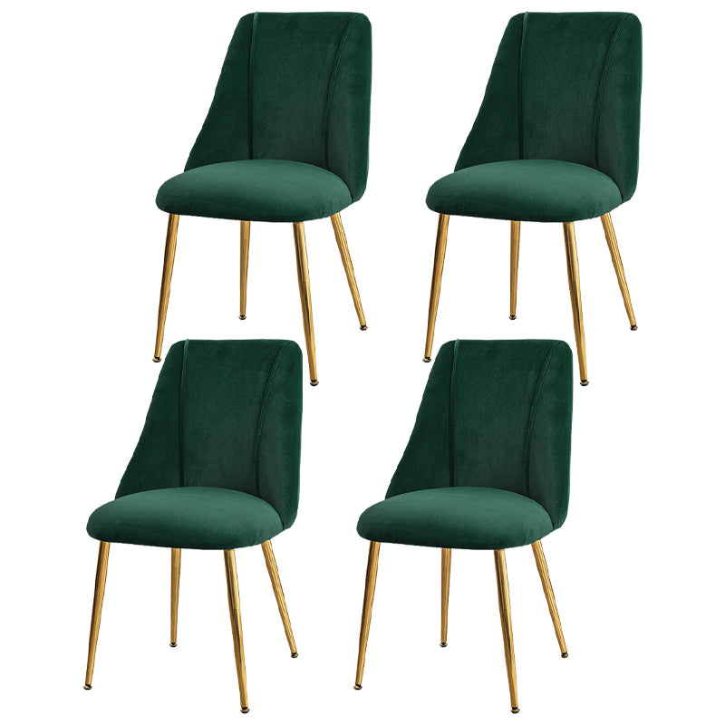 Modern Solid Back Kitchen Dining Side Chair Metal Upholstered Dining Side Chair Blackish Green 4 Piece Set Brass Gold Clearhalo ' kitchen&dining_furn' 'Dining Chairs' 'Dining Tables & Seating' 'dining_chair' 'furn' 'furn_dining_chair' 'Furniture' 'furniture_dining_chair' 'Kitchen & Dining Furniture' 'kitchen' 3621182