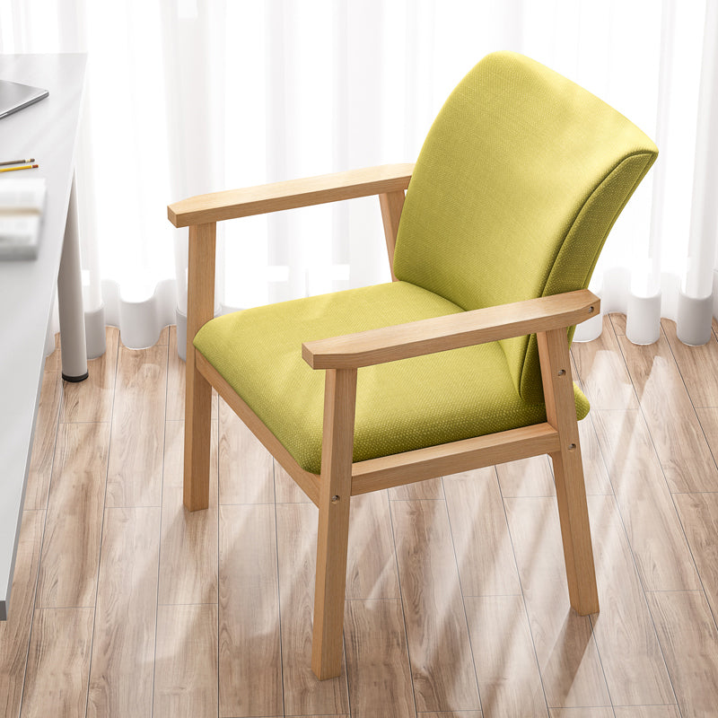 Scandinavian Rubberwood Solid Back Armchair Wood Dining Chair with Natural Legs Light Green 1 Piece Natural Wood Clearhalo ' kitchen&dining_furn' 'Dining Chairs' 'Dining Tables & Seating' 'dining_chair' 'furn' 'furn_dining_chair' 'Furniture' 'furniture_dining_chair' 'Kitchen & Dining Furniture' 'kitchen' 3621183