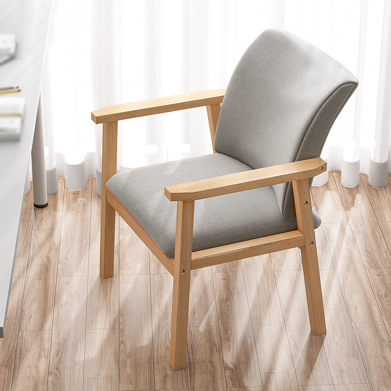 Scandinavian Rubberwood Solid Back Armchair Wood Dining Chair with Natural Legs Light Gray 1 Piece Natural Wood Clearhalo ' kitchen&dining_furn' 'Dining Chairs' 'Dining Tables & Seating' 'dining_chair' 'furn' 'furn_dining_chair' 'Furniture' 'furniture_dining_chair' 'Kitchen & Dining Furniture' 'kitchen' 3621184