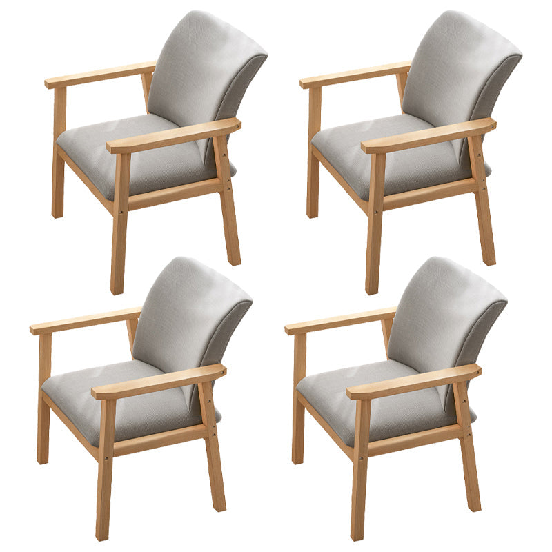 Scandinavian Rubberwood Solid Back Armchair Wood Dining Chair with Natural Legs Light Gray 4 Piece Set Natural Wood Clearhalo ' kitchen&dining_furn' 'Dining Chairs' 'Dining Tables & Seating' 'dining_chair' 'furn' 'furn_dining_chair' 'Furniture' 'furniture_dining_chair' 'Kitchen & Dining Furniture' 'kitchen' 3621188