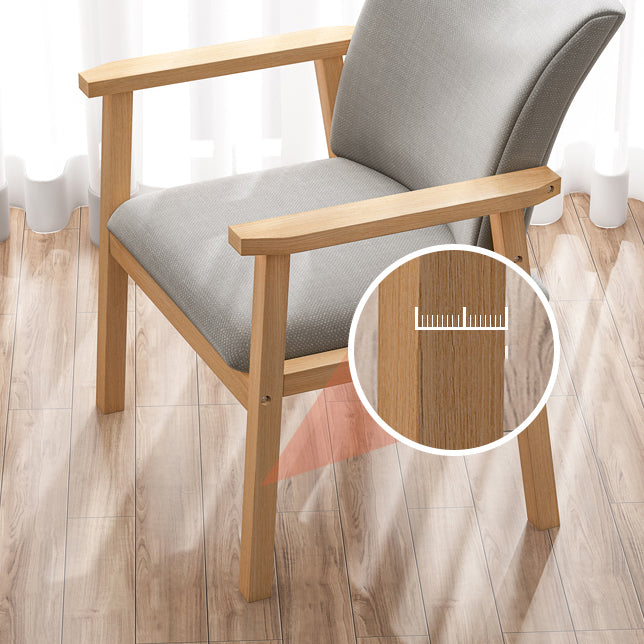 Scandinavian Rubberwood Solid Back Armchair Wood Dining Chair with Natural Legs Clearhalo ' kitchen&dining_furn' 'Dining Chairs' 'Dining Tables & Seating' 'dining_chair' 'furn' 'furn_dining_chair' 'Furniture' 'furniture_dining_chair' 'Kitchen & Dining Furniture' 'kitchen' 3621189