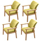 Scandinavian Rubberwood Solid Back Armchair Wood Dining Chair with Natural Legs Light Green 4 Piece Set Natural Wood Clearhalo ' kitchen&dining_furn' 'Dining Chairs' 'Dining Tables & Seating' 'dining_chair' 'furn' 'furn_dining_chair' 'Furniture' 'furniture_dining_chair' 'Kitchen & Dining Furniture' 'kitchen' 3621191