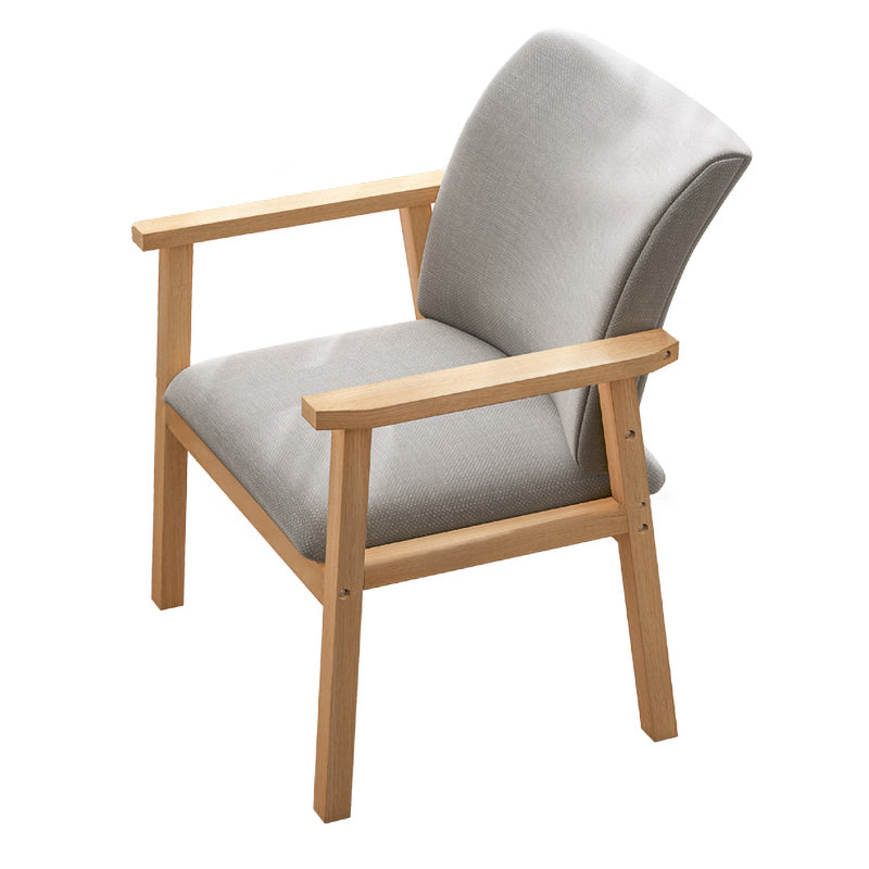 Scandinavian Rubberwood Solid Back Armchair Wood Dining Chair with Natural Legs Clearhalo ' kitchen&dining_furn' 'Dining Chairs' 'Dining Tables & Seating' 'dining_chair' 'furn' 'furn_dining_chair' 'Furniture' 'furniture_dining_chair' 'Kitchen & Dining Furniture' 'kitchen' 3621192