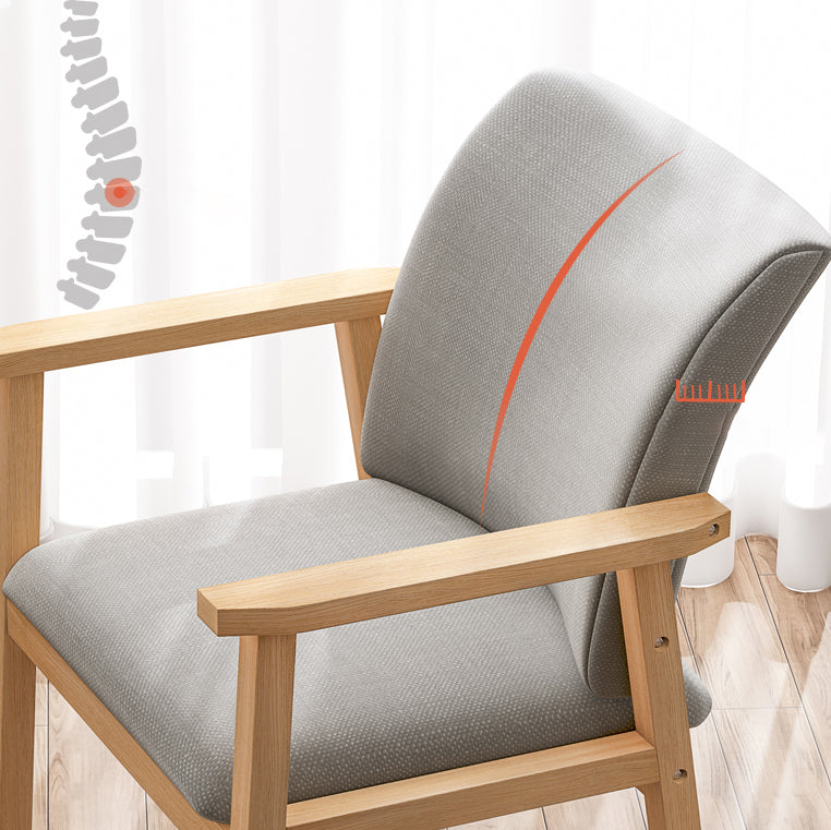 Scandinavian Rubberwood Solid Back Armchair Wood Dining Chair with Natural Legs Clearhalo ' kitchen&dining_furn' 'Dining Chairs' 'Dining Tables & Seating' 'dining_chair' 'furn' 'furn_dining_chair' 'Furniture' 'furniture_dining_chair' 'Kitchen & Dining Furniture' 'kitchen' 3621193