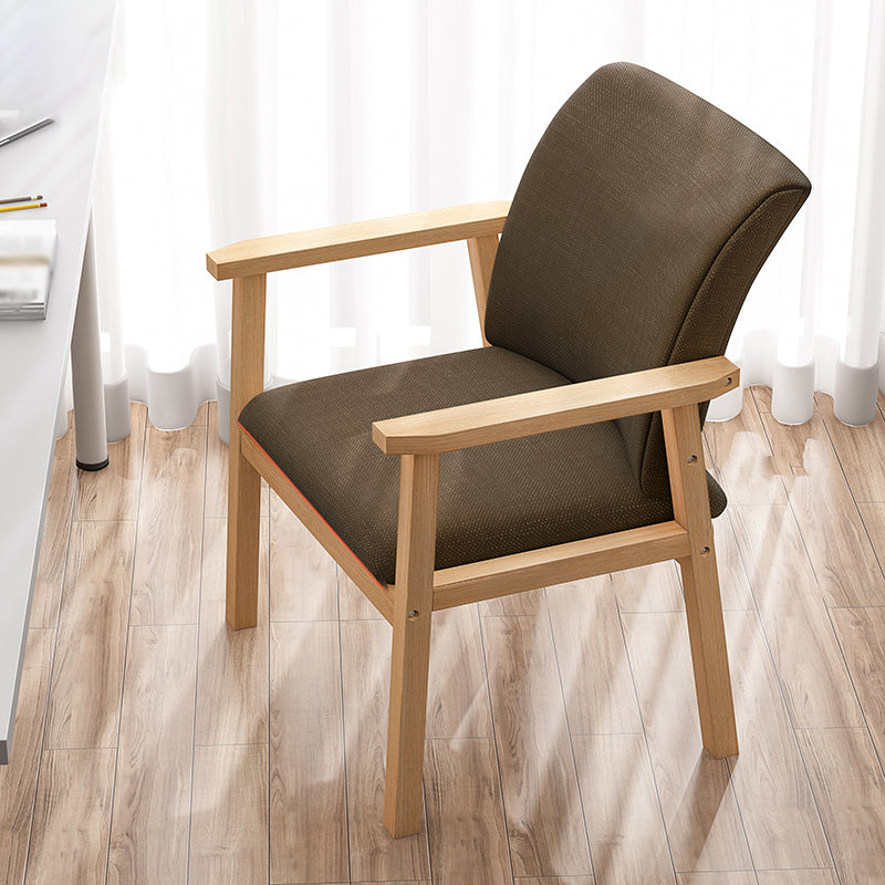 Scandinavian Rubberwood Solid Back Armchair Wood Dining Chair with Natural Legs Coffee 1 Piece Natural Wood Clearhalo ' kitchen&dining_furn' 'Dining Chairs' 'Dining Tables & Seating' 'dining_chair' 'furn' 'furn_dining_chair' 'Furniture' 'furniture_dining_chair' 'Kitchen & Dining Furniture' 'kitchen' 3621194