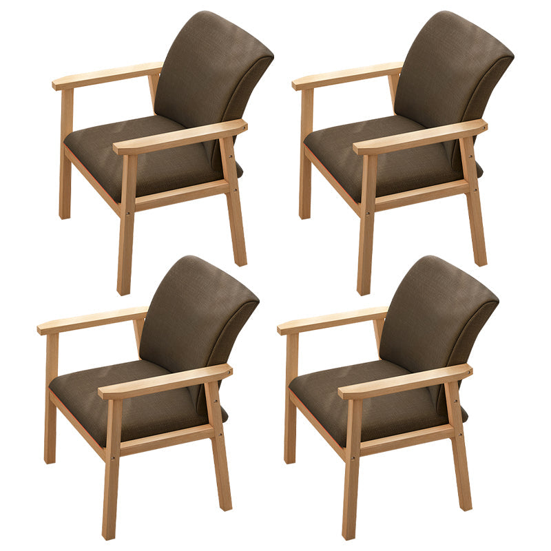 Scandinavian Rubberwood Solid Back Armchair Wood Dining Chair with Natural Legs Coffee 4 Piece Set Natural Wood Clearhalo ' kitchen&dining_furn' 'Dining Chairs' 'Dining Tables & Seating' 'dining_chair' 'furn' 'furn_dining_chair' 'Furniture' 'furniture_dining_chair' 'Kitchen & Dining Furniture' 'kitchen' 3621197