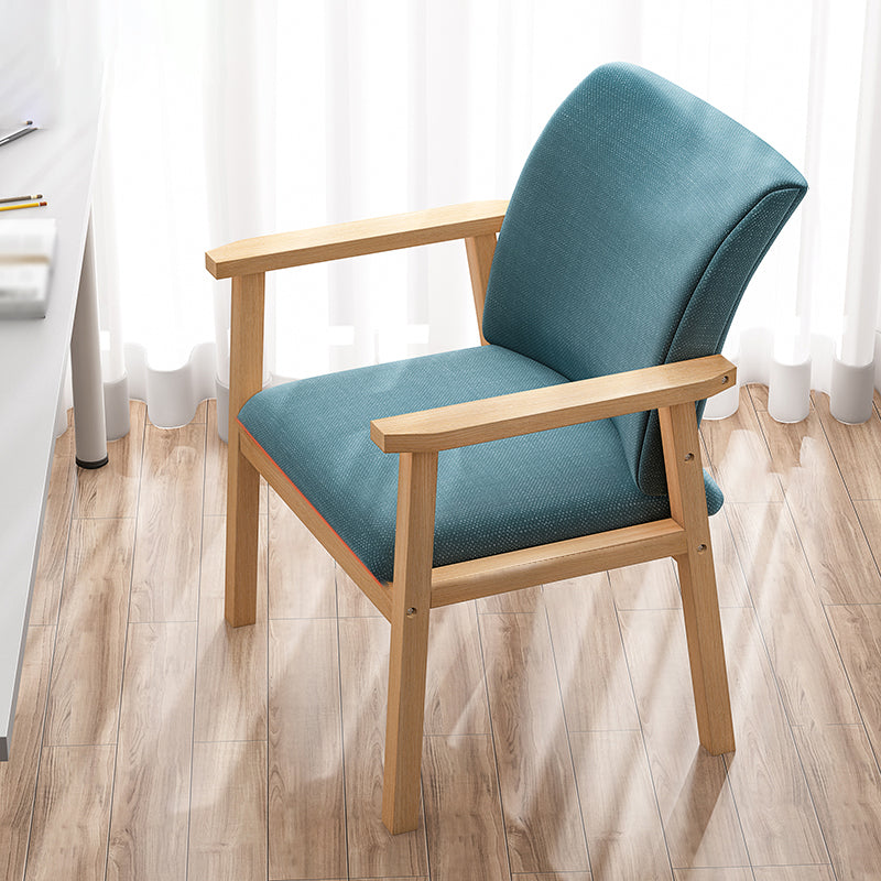 Scandinavian Rubberwood Solid Back Armchair Wood Dining Chair with Natural Legs Dark Green 1 Piece Natural Wood Clearhalo ' kitchen&dining_furn' 'Dining Chairs' 'Dining Tables & Seating' 'dining_chair' 'furn' 'furn_dining_chair' 'Furniture' 'furniture_dining_chair' 'Kitchen & Dining Furniture' 'kitchen' 3621200