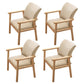 Scandinavian Rubberwood Solid Back Armchair Wood Dining Chair with Natural Legs Light Khaki 4 Piece Set Natural Wood Clearhalo ' kitchen&dining_furn' 'Dining Chairs' 'Dining Tables & Seating' 'dining_chair' 'furn' 'furn_dining_chair' 'Furniture' 'furniture_dining_chair' 'Kitchen & Dining Furniture' 'kitchen' 3621206